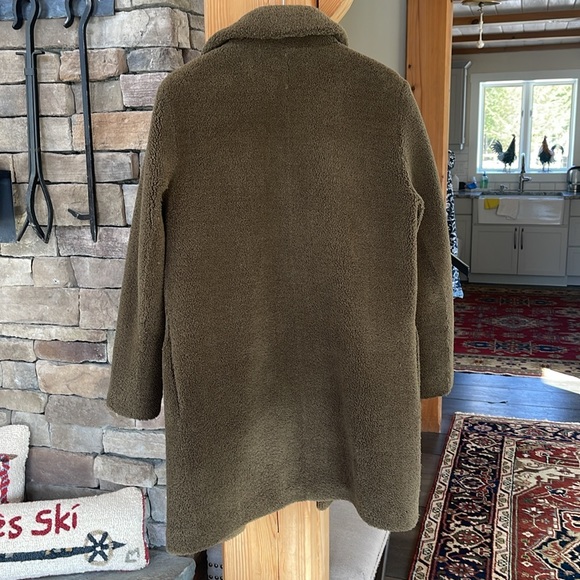 Velvet, green teddy coat, size M - Picture 3 of 3